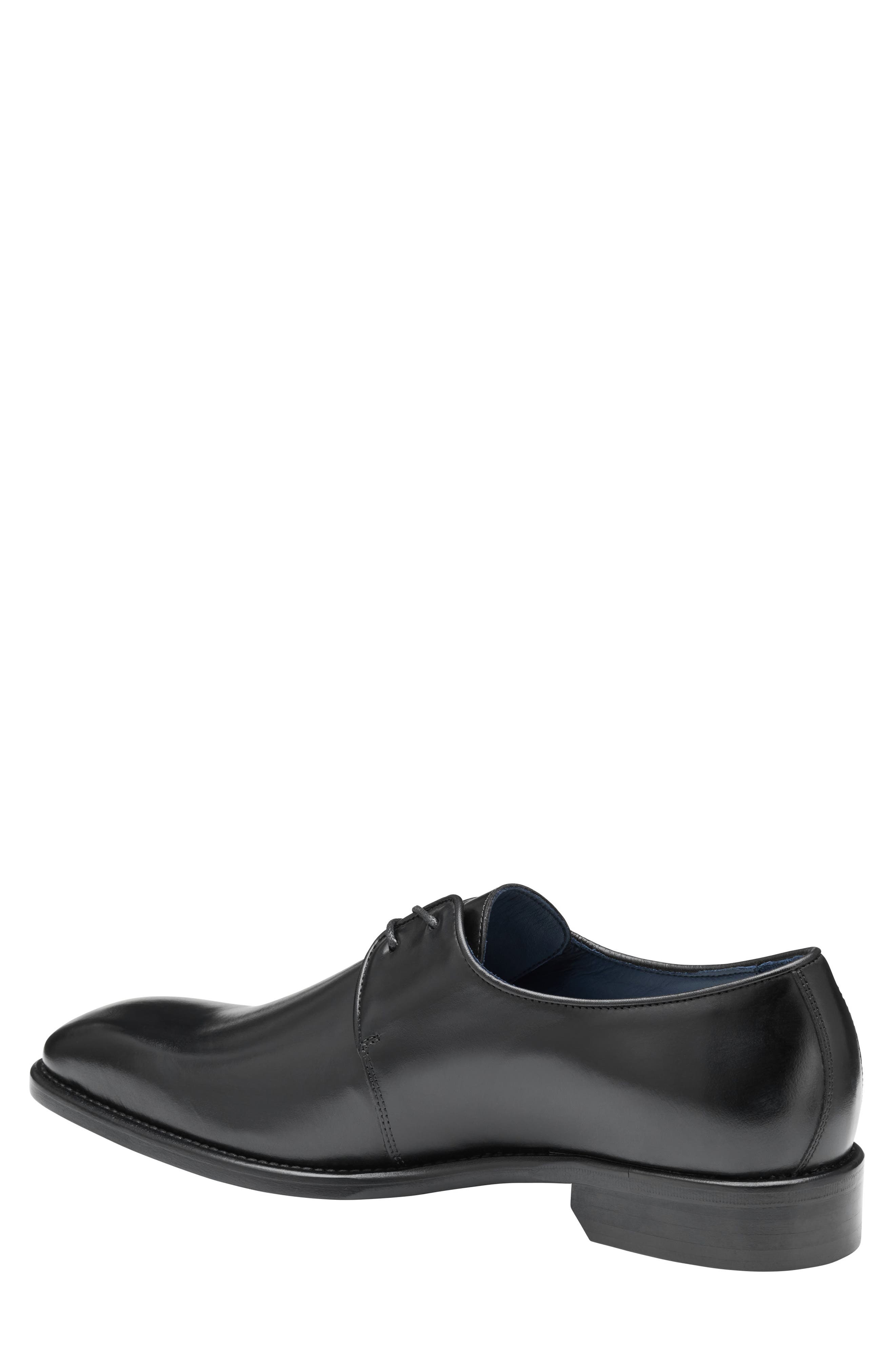 Johnston & Murphy Larson Plain Toe Derby, Alternate, color, Black Italian Calfskin