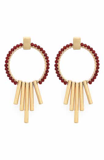 Panacea Crystal Frontal Hoop Earrings