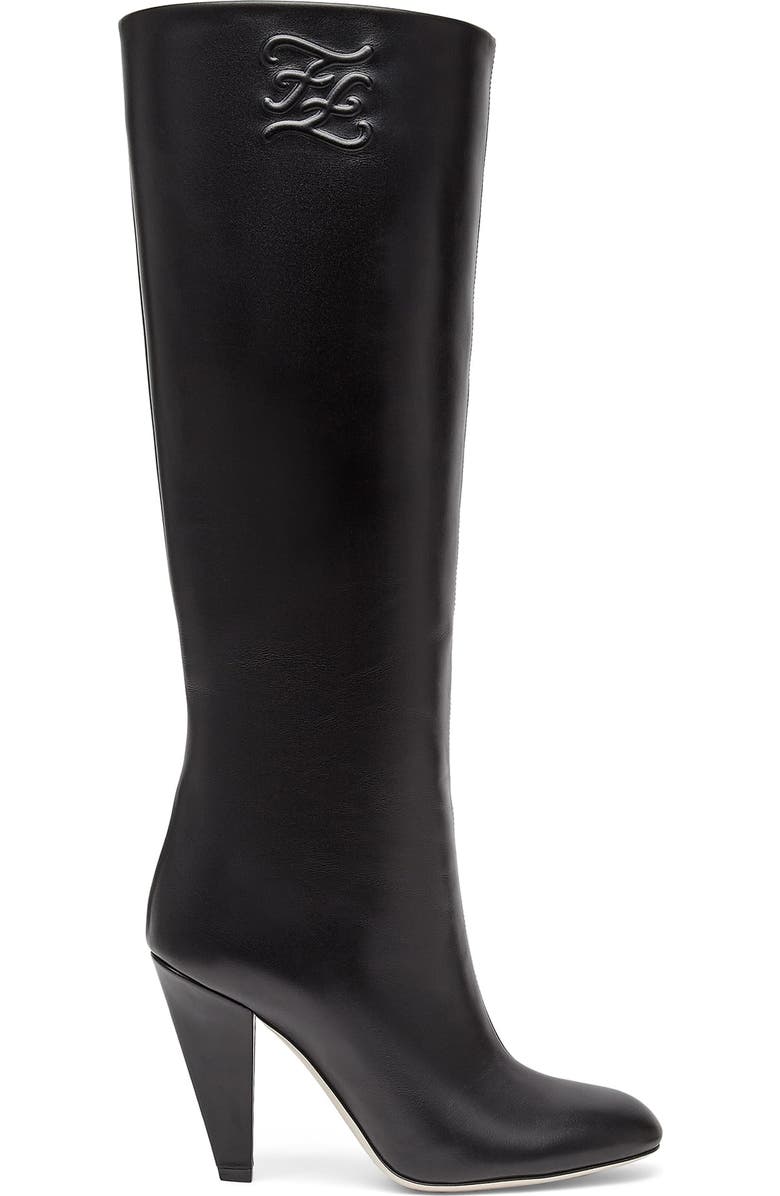 Fendi Karligraphy Embossed Logo Boot, Alternate, color,