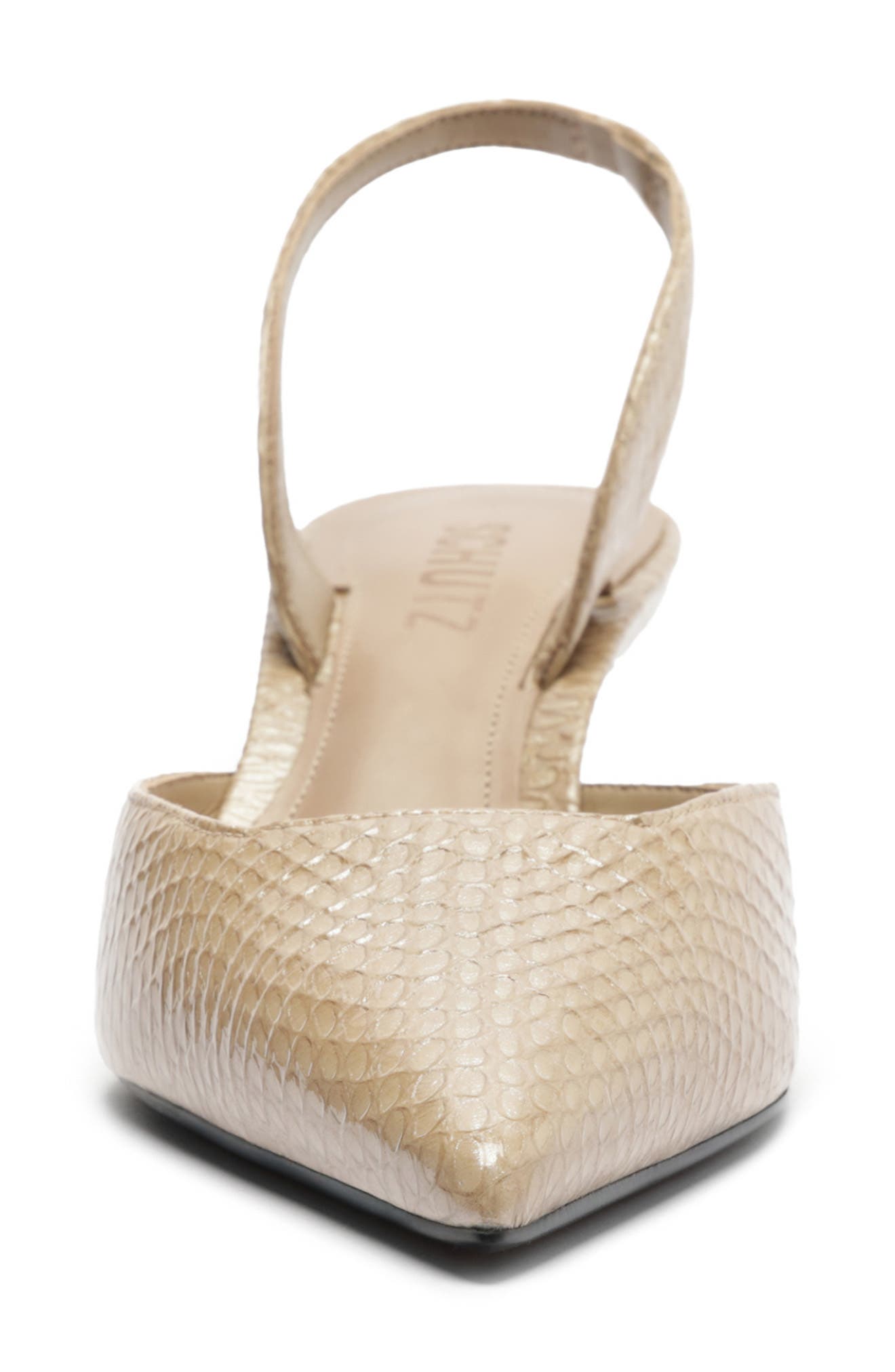Schutz Paola Mid Slingback Pointed Toe Pump, Alternate, color, Pale Khaki