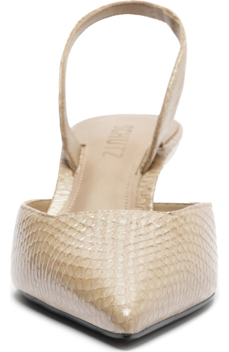 Schutz Paola Mid Slingback Pointed Toe Pump, Alternate, color, Pale Khaki