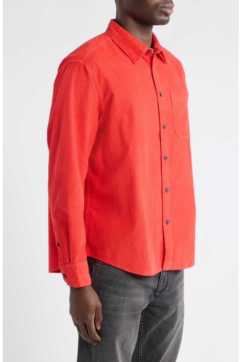 Relaxed Corduroy Shirt Jacket, Alternate, color, RED