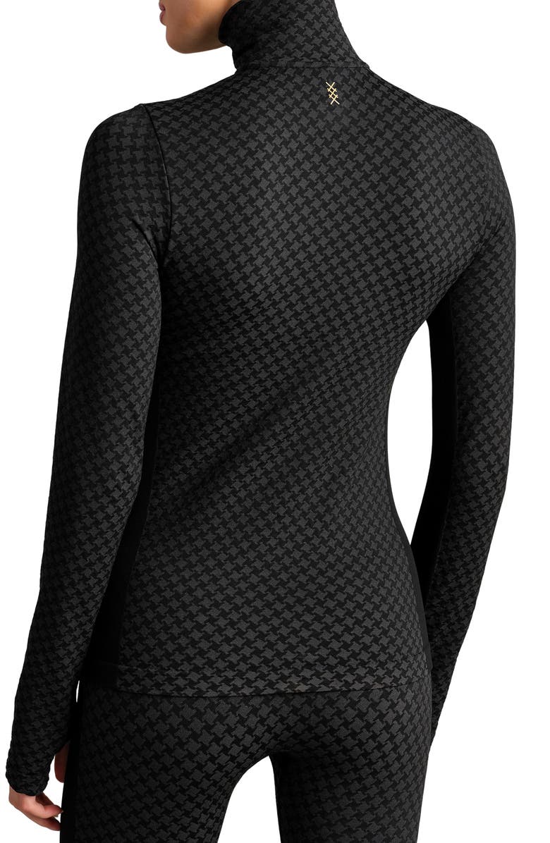 Rhone Houndstooth Seamless Half-Zip Pullover, Alternate, color, Pure Black Houndstooth