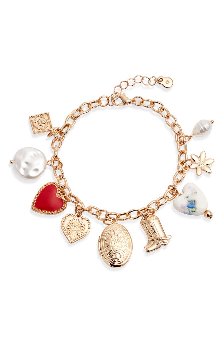 BP. Chunky Charm Bracelet, Main, color, Gold Multi