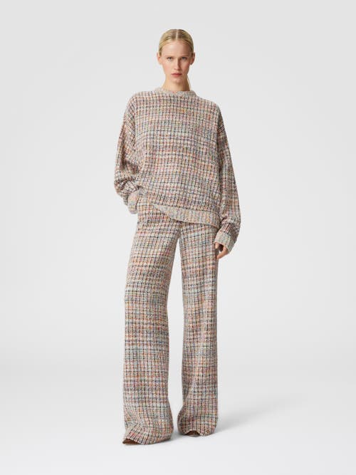 MISSONI MISSONI BOUCLÉ CHECKERED CREWNECK SWEATSHIRT WITH SEQUINS