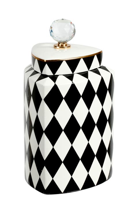Harlequin Jar with Lid, Medium