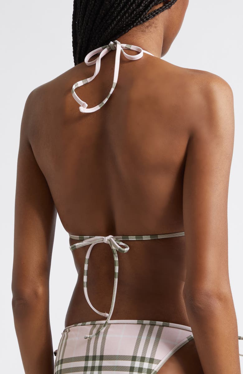 Burberry Sadie Check String Bikini Top, Alternate, color, Mallow Pink Ip Check