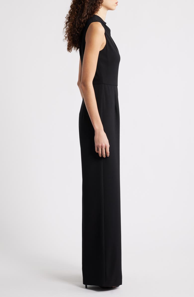 Black Halo Corrine Draped Bodice Wide Leg Jumpsuit, Alternate, color, Black