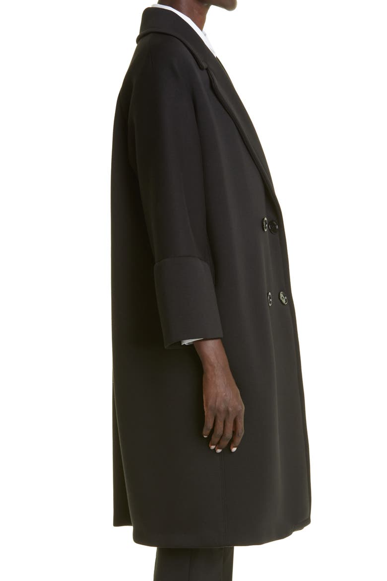 Zurca Double Breasted Coat, Alternate, color, BLACK