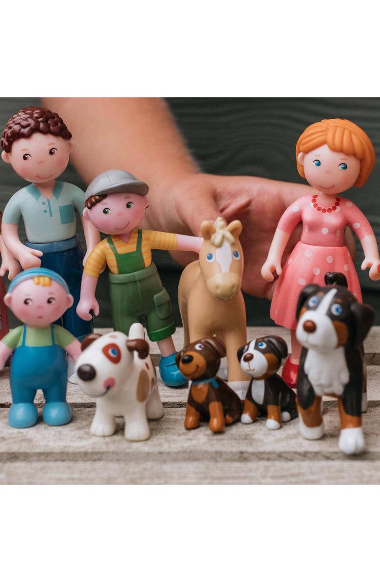 HABA Little Friends Dog Lucky - Pet Toy Figure with Doghouse & Wooden Bones, Alternate, color, Multi