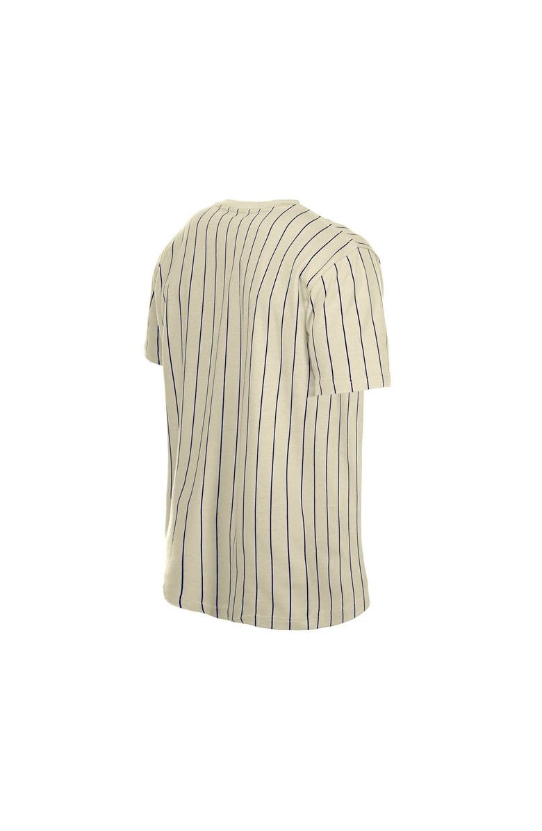 New Era Men's New Era Cream Chicago Cubs Throwback Meshback Pinstripe T-Shirt, Alternate, color, Cream