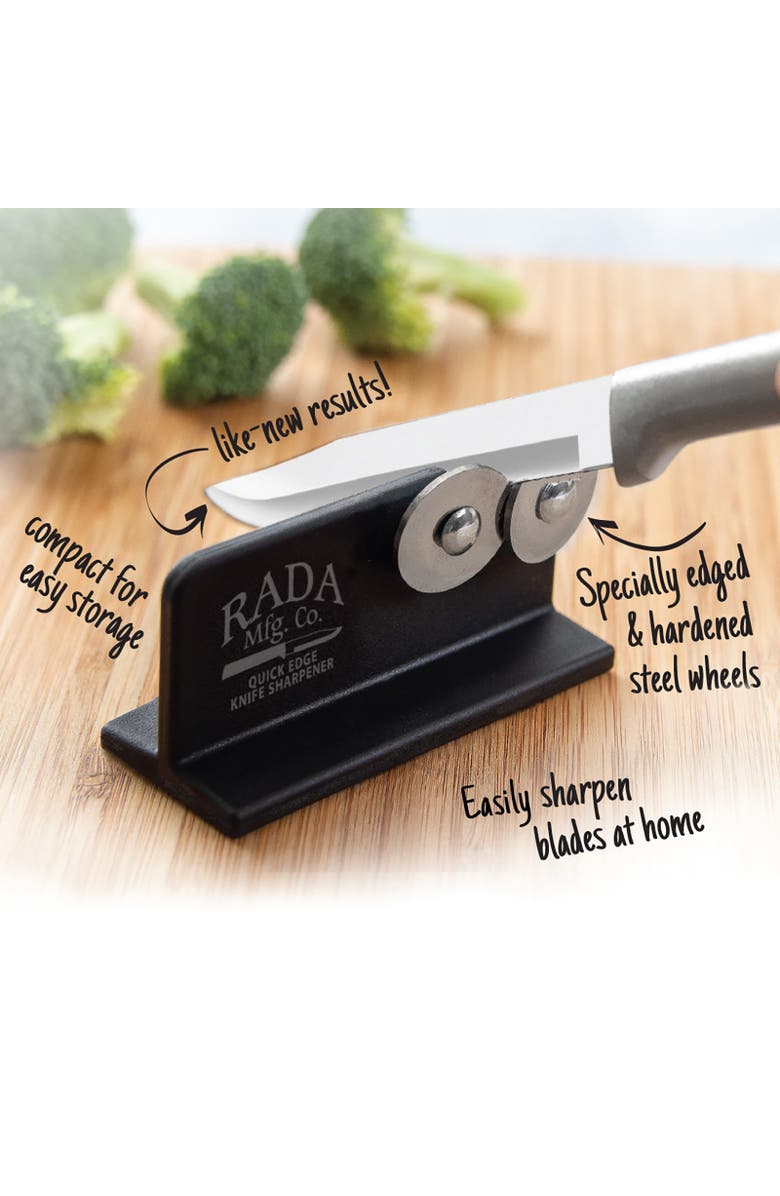 Rada Cutlery Quick Edge Knife Sharpener Stainless Steel Wheels, Alternate, color, Black