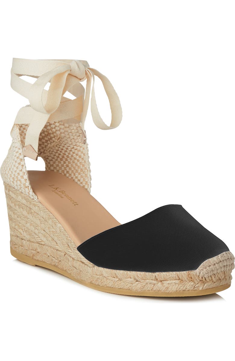 LK Bennett Maureene Closed Toe Platform Espadrille Sandal, Main, color, Black