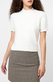 French Connection Vhari Short Sleeve Crop Sweater