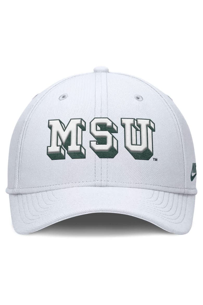 Men's Nike White Michigan State Spartans Rise Academic Dri-FIT Flex Hat, Alternate, color, White