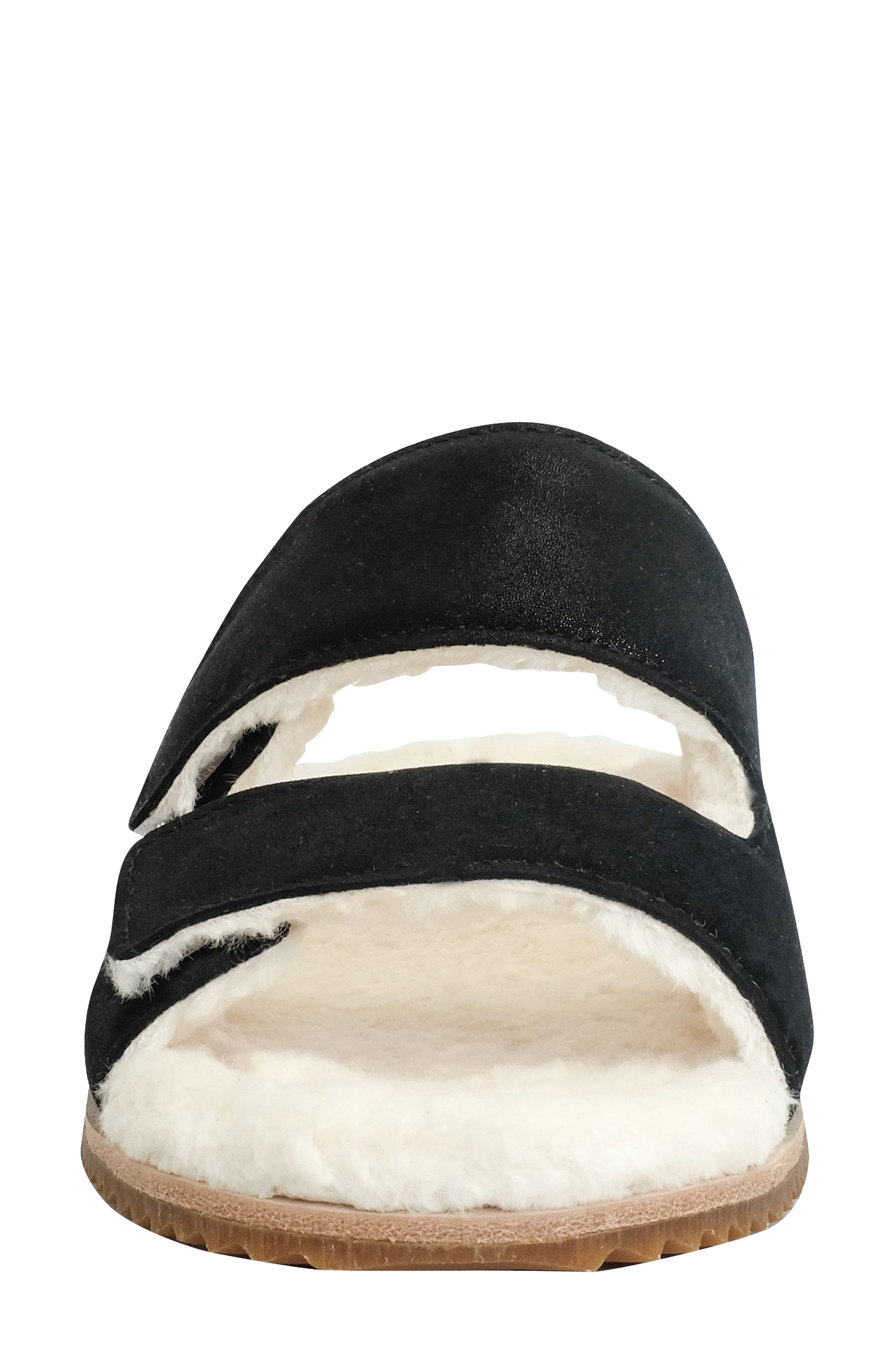 Revitalign Amelia Faux Fur Lined Slide Slipper, Alternate, color, Black