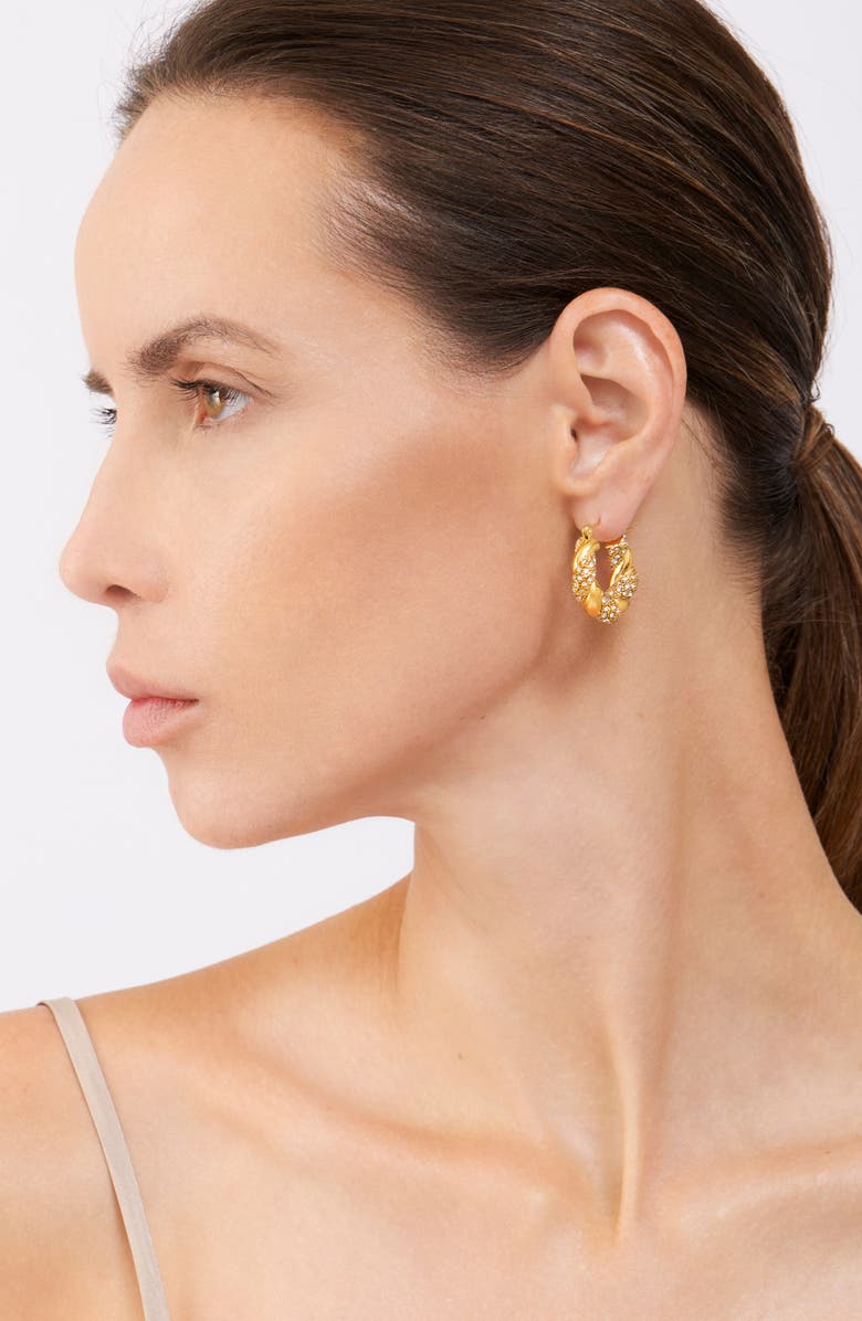 Adornia Twist Pavé Water Resistant Wide Hoop Earrings, Alternate, color, 