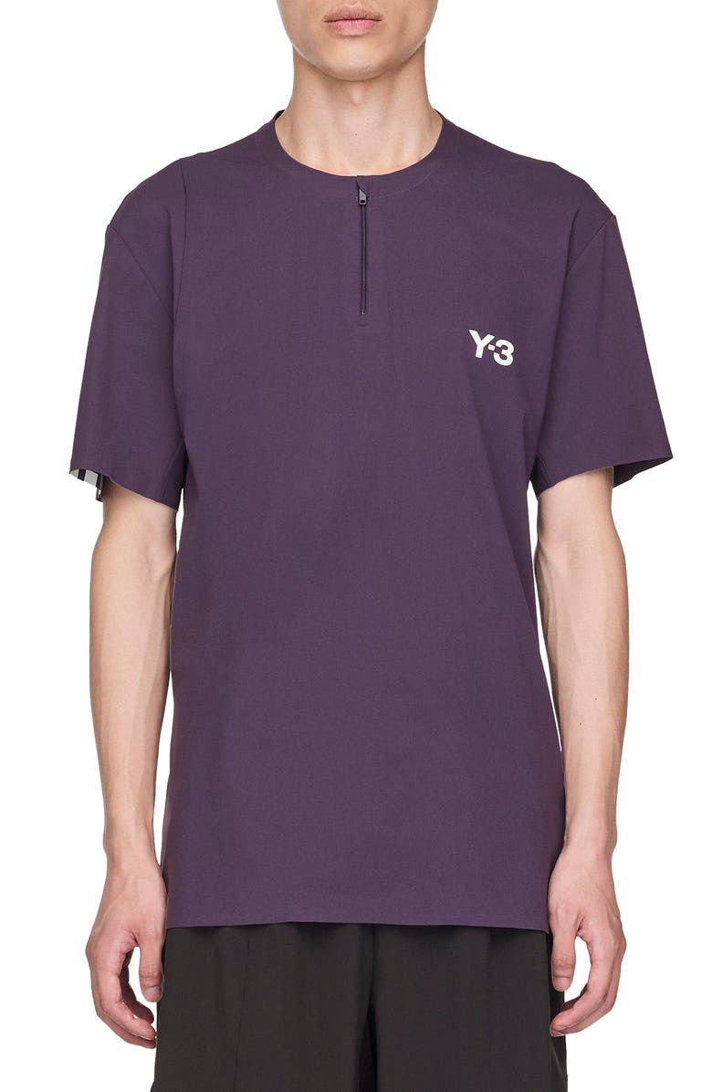 adidas Y-3 Zip T-Shirt, Main, color, Aurora Plum