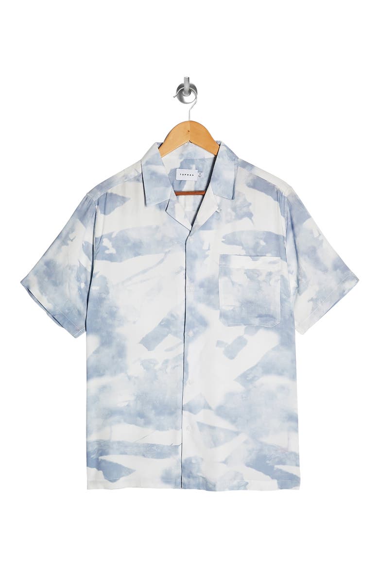 Mist Revere Short Sleeve Button-Up Camp Shirt, Alternate, color, BLUE