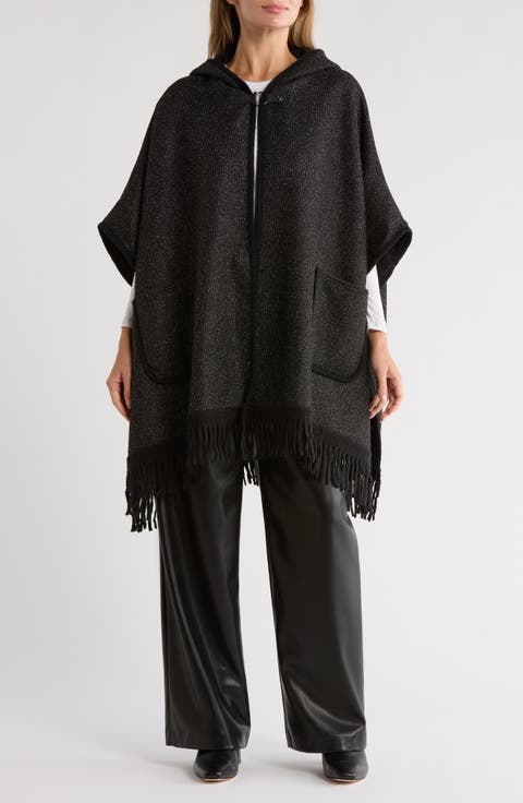 Hooded Jacquard Ruana