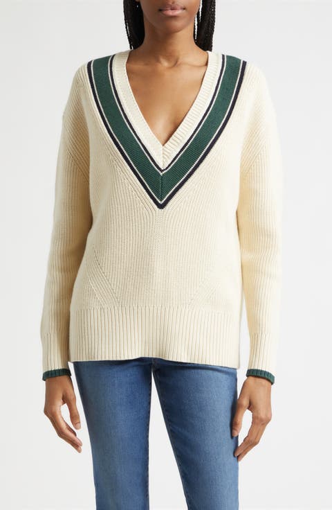 Jovren Contrast Detail Cotton & Cashmere Sweater