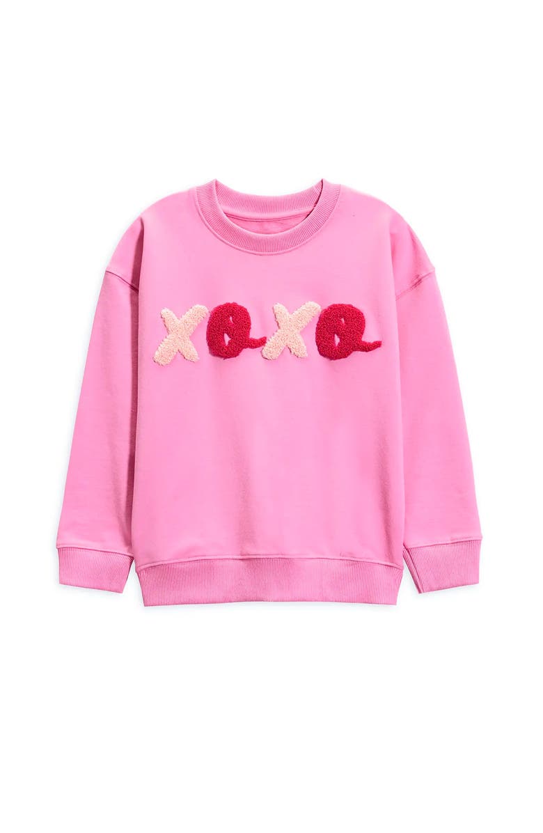 Preppy Goose Hugs and Kisses Applique Sweatshirt, Alternate, color, Fuchsia