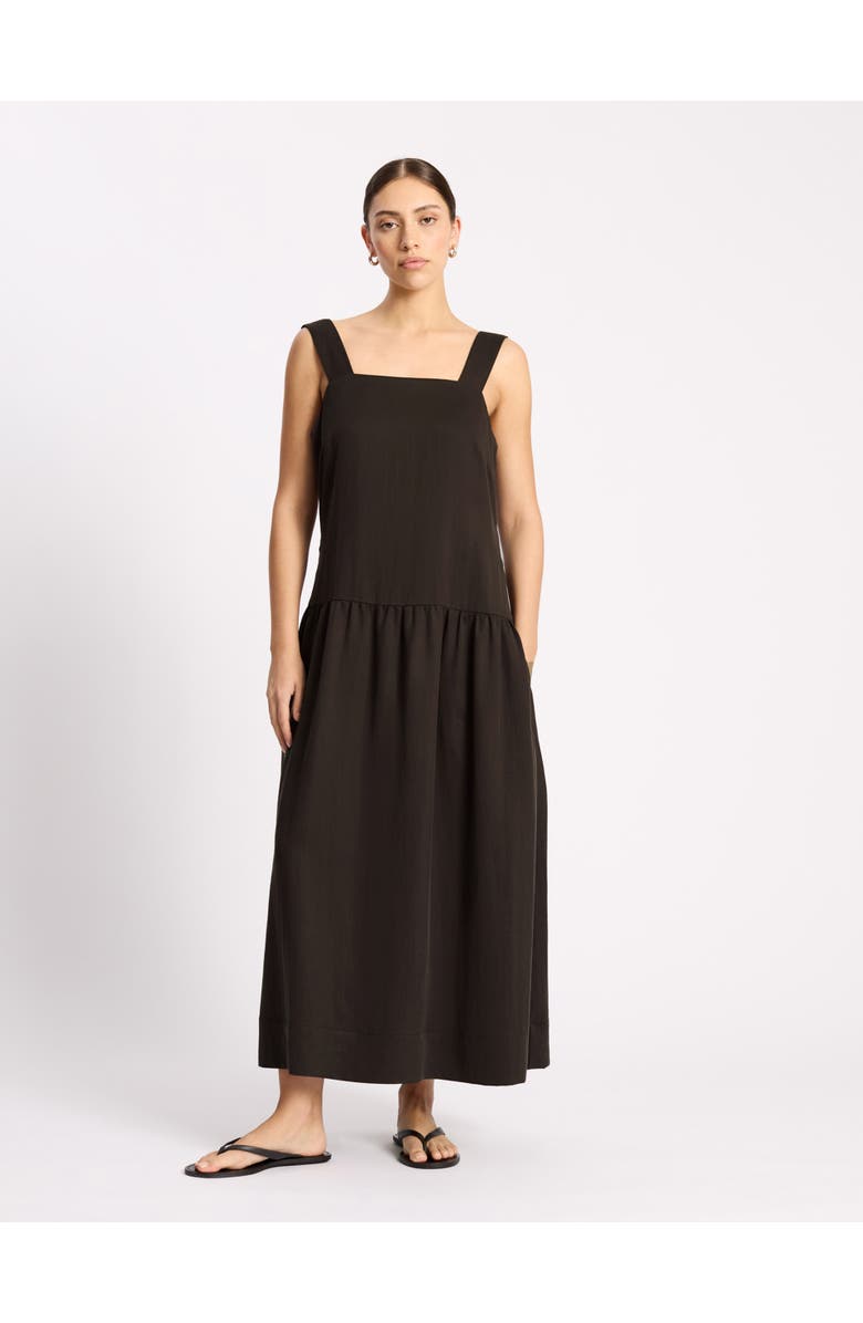 Albaray Tencel Summer Square Neck Maxi Dress, Main, color, Chocolate