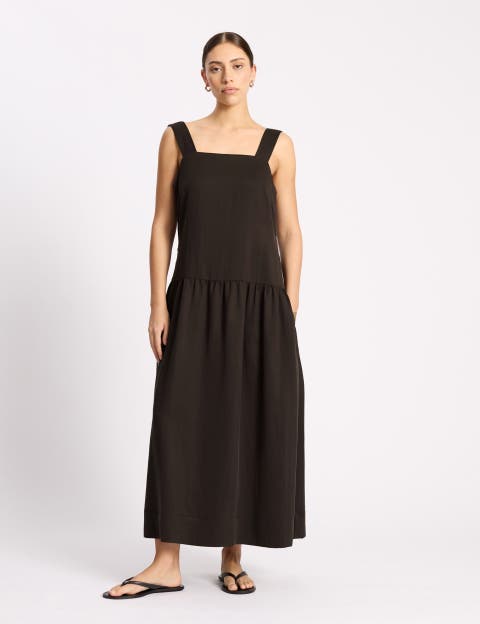 Tencel Summer Square Neck Maxi Dress