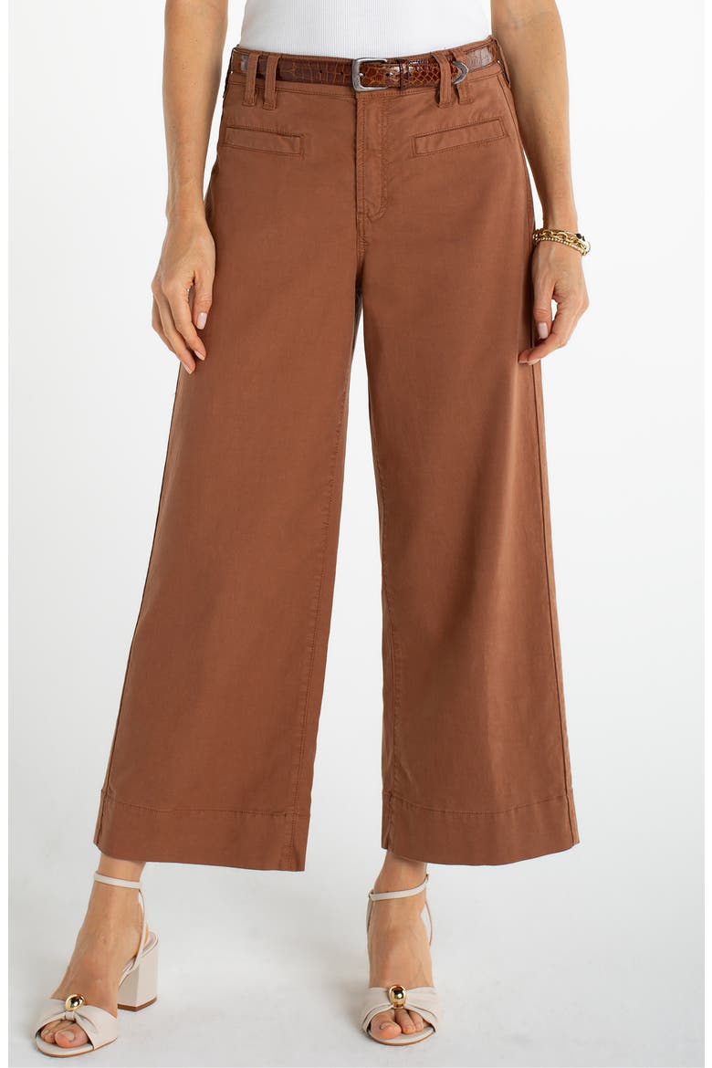 High Waist Crop Wide Leg Pants, Main, color, MOCHA BROWN