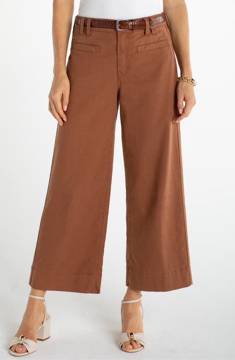 High Waist Crop Wide Leg Pants (Regular & Petite)