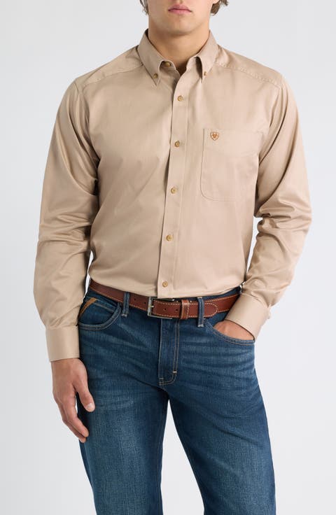 Solid Twill Classic Fit Button Down Shirt