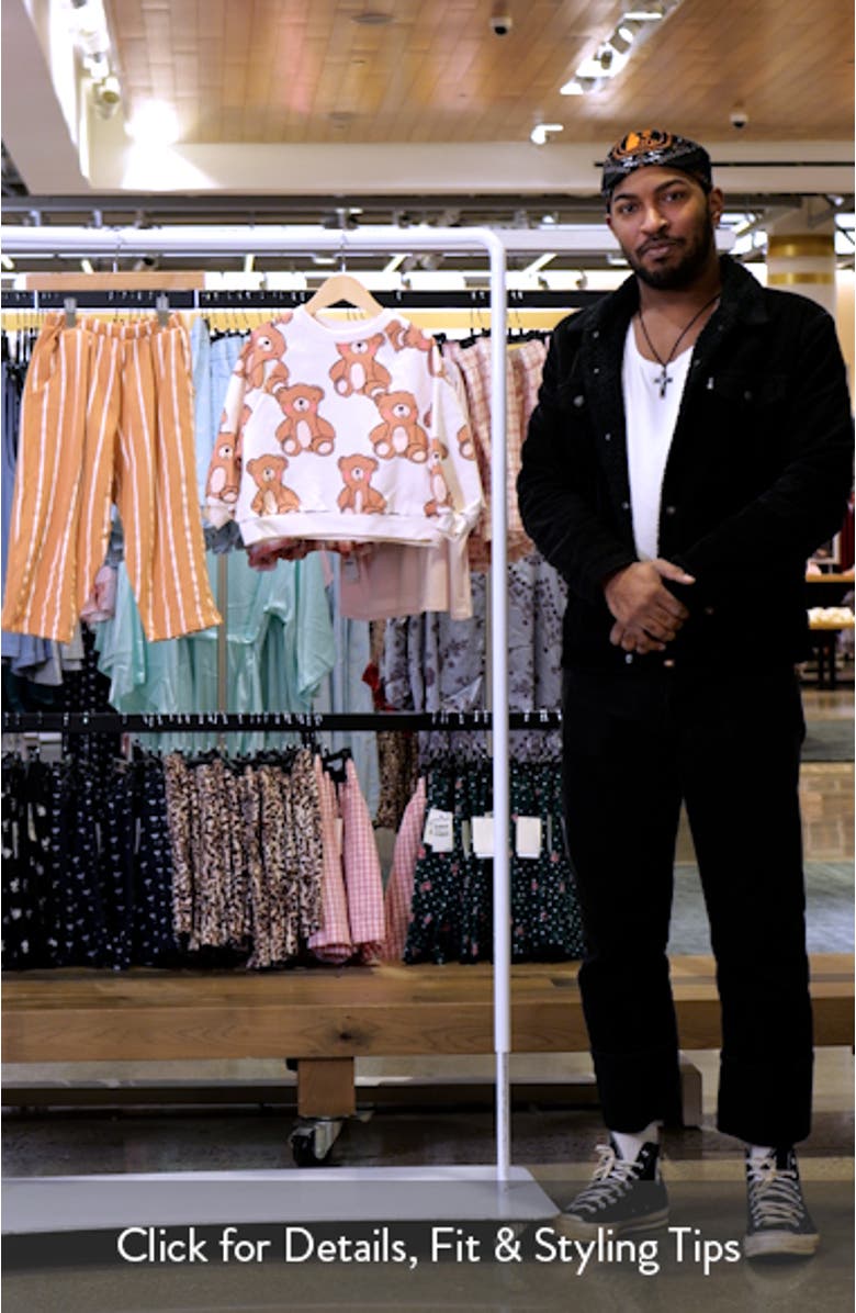 Kids' Bear Sweatshirt & Striped Sweatpants Set, sales video thumbnail