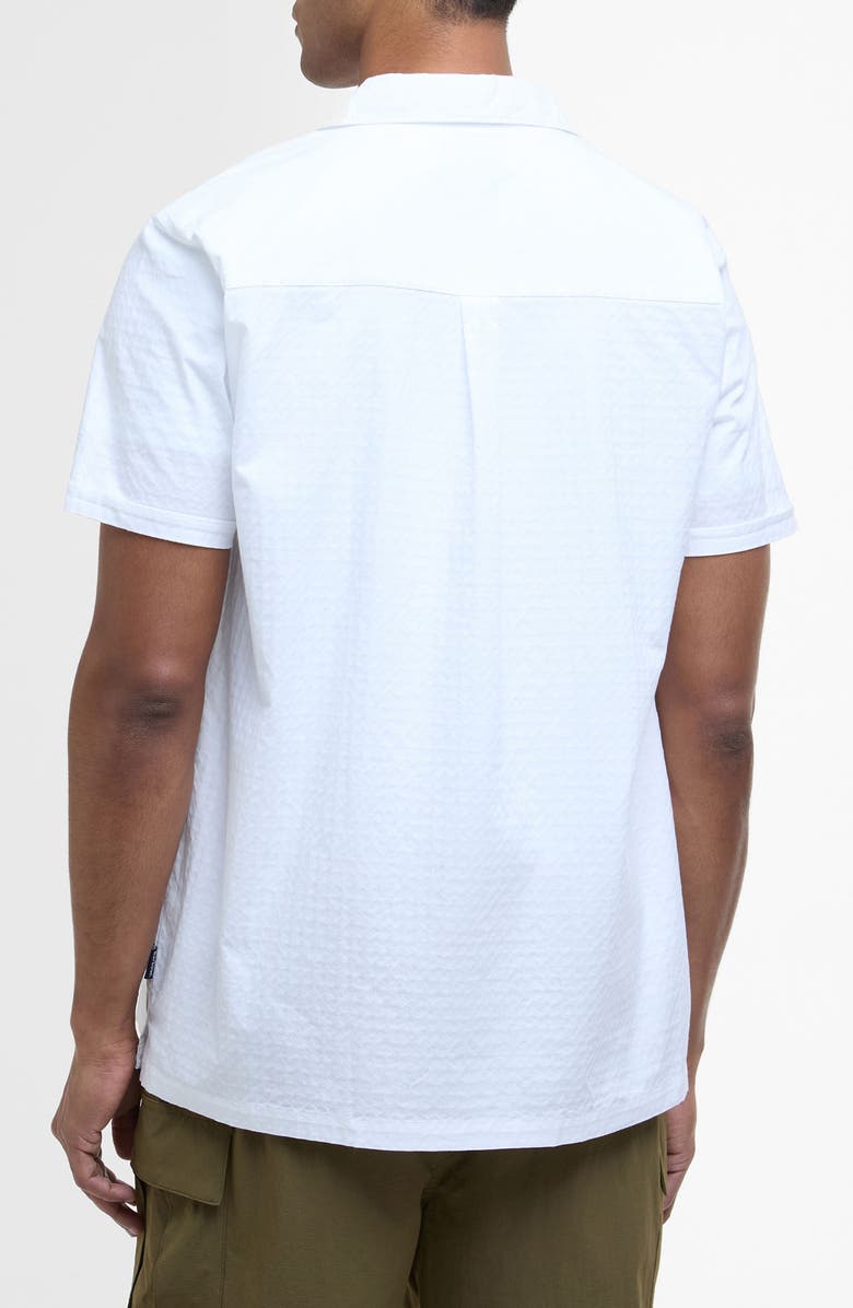 Barbour Irvine Seersucked Stretch Cotton Camp Shirt, Alternate, color, White