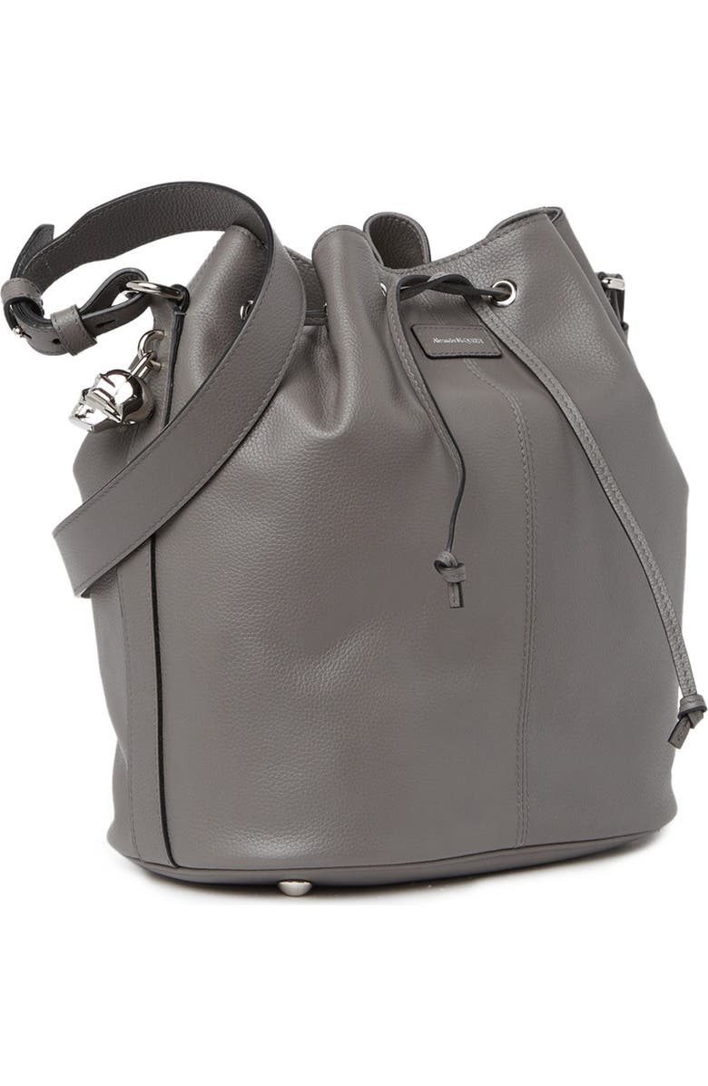 McQueen Alexander McQueen Padlock Skull Leather Bucket Bag, Alternate, color,