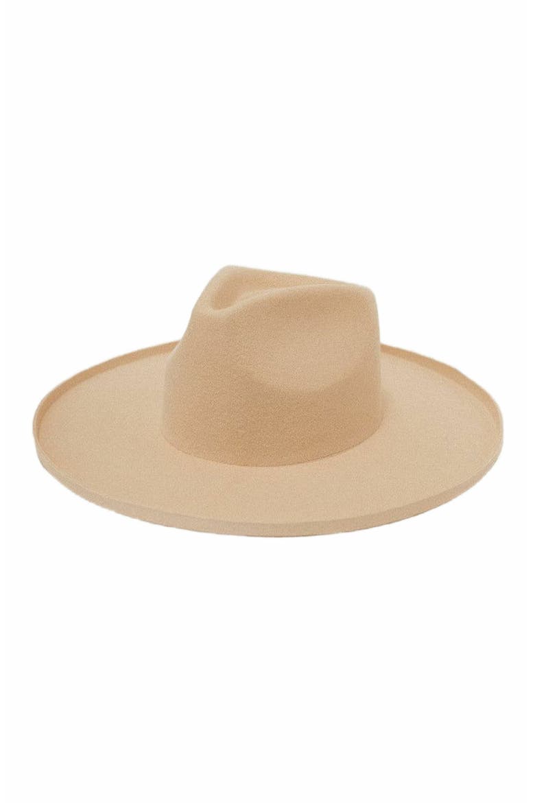 Five Points Wide Brim Fedora Hat, Main, color, Buckskin
