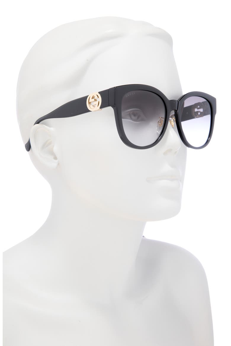 56mm Square Sunglasses, Alternate, color, BLACK GREY