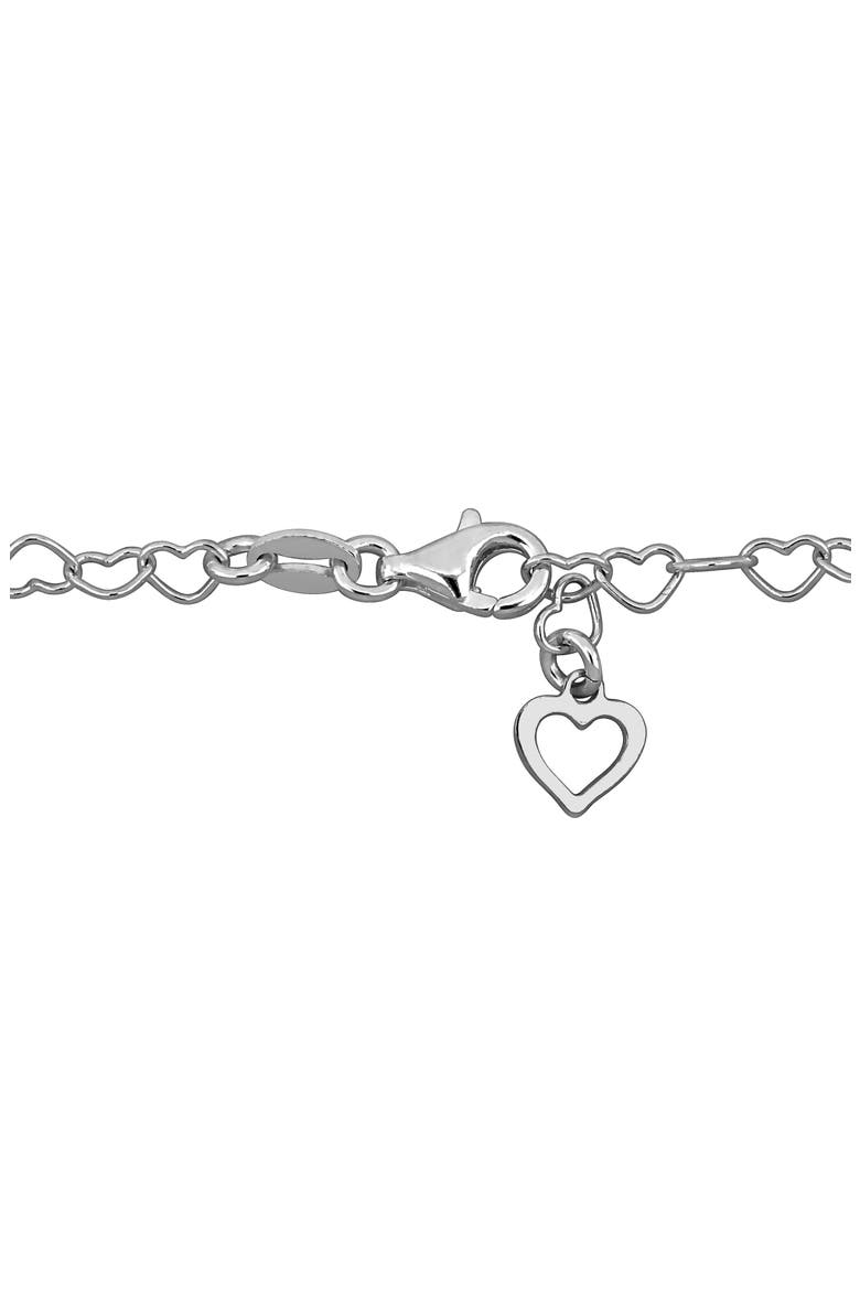 Heart Link Bracelet, Alternate, color, SILVER