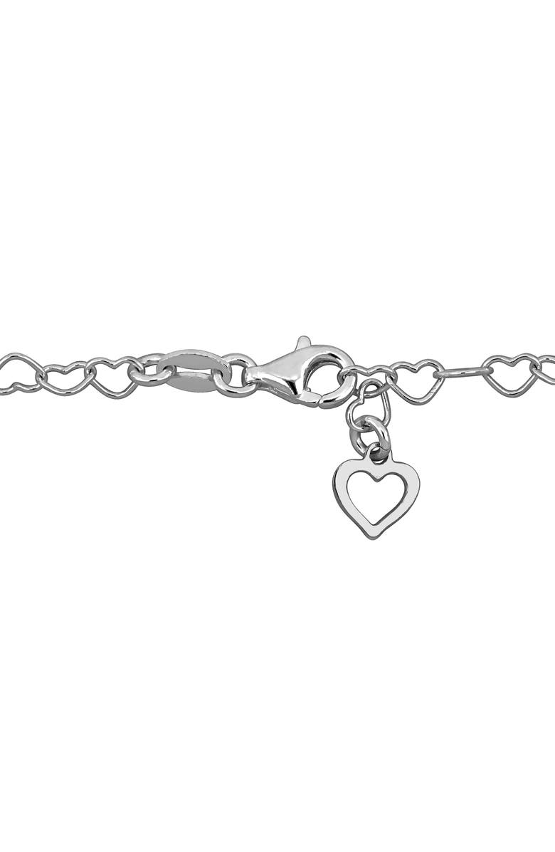 DELMAR Heart Link Bracelet, Alternate, color, Silver