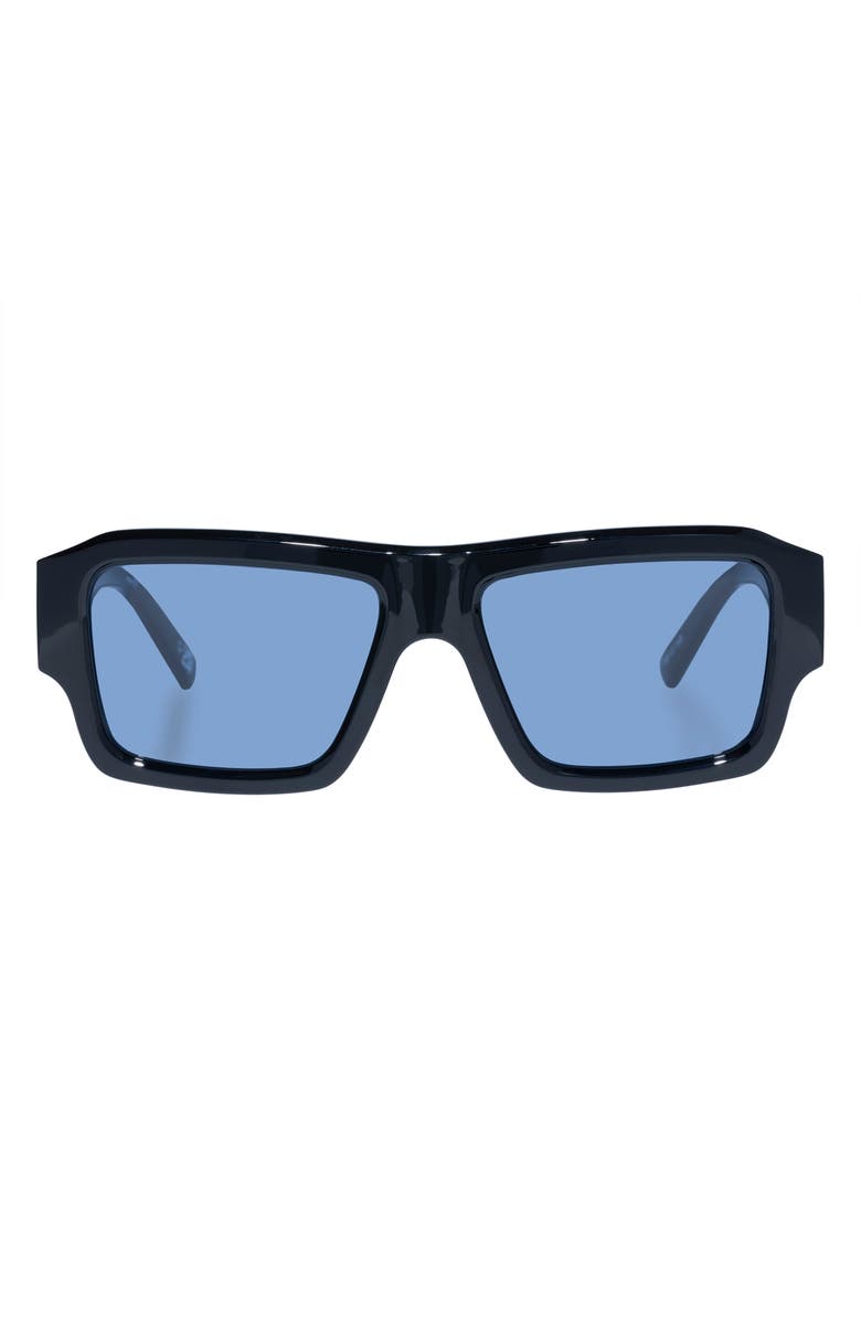 Le Specs Polygraph 55mm Rectangular Sunglasses, Main, color, Black