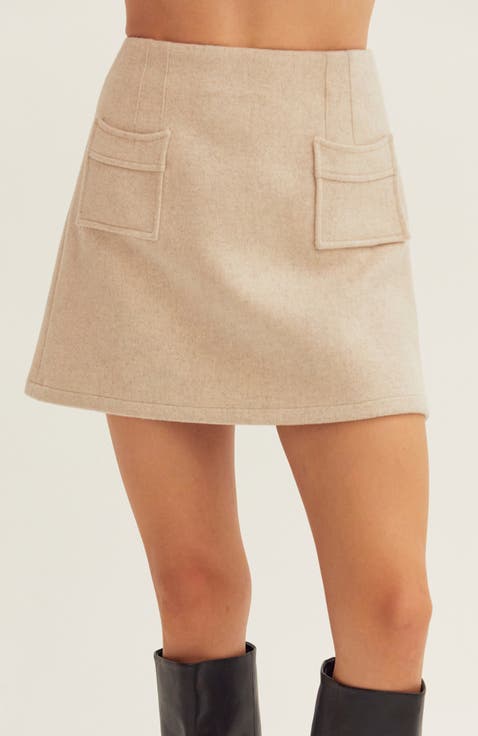 Wool Blend Mini Skirt