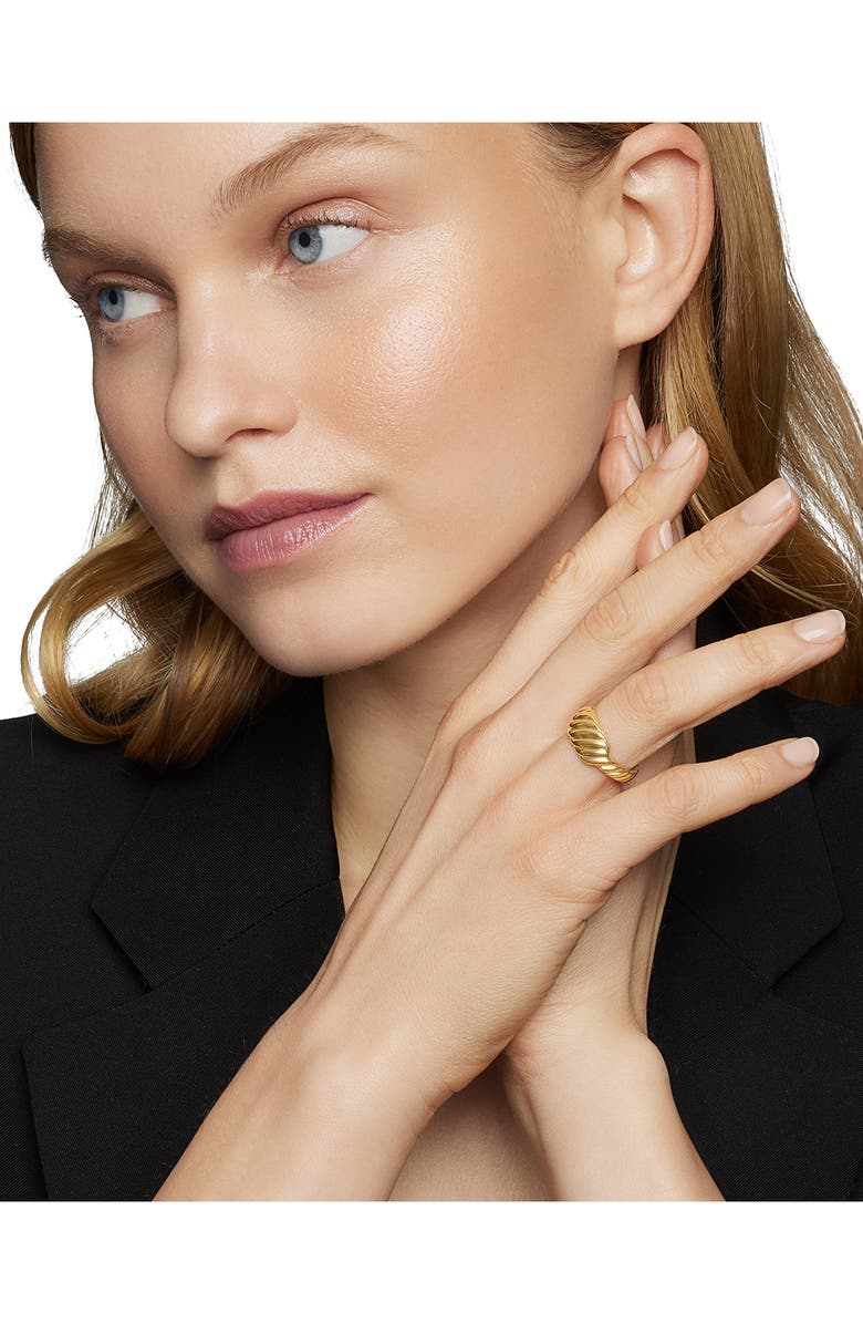 David Yurman Sculpted Cable Contour Ring in 18K Yellow Gold, Alternate, color, 