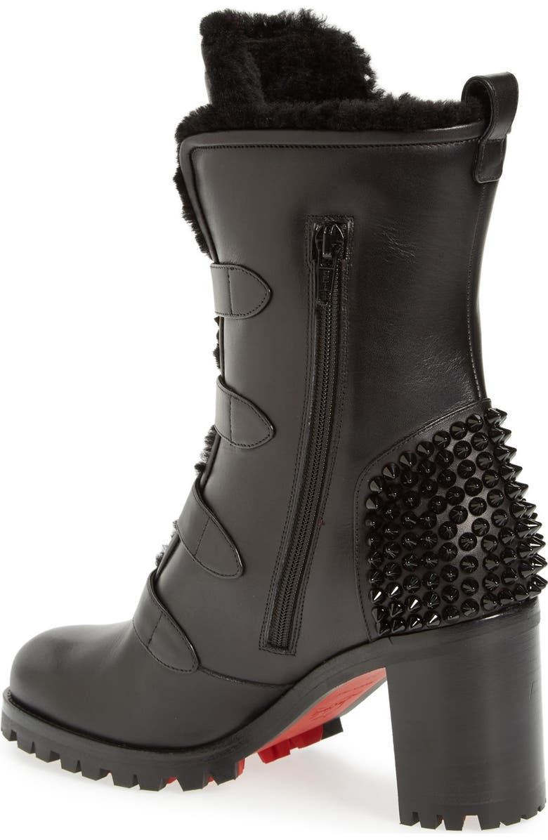 Christian Louboutin 'Glorymount' Studded Buckle Boot, Alternate, color,