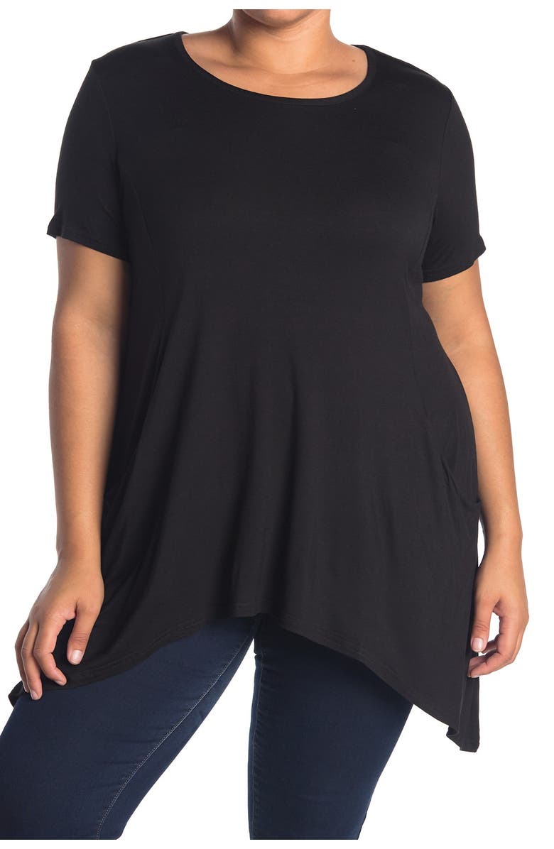 RDI Short Sleeve Shark Bite Slouch Top, Alternate, color, 