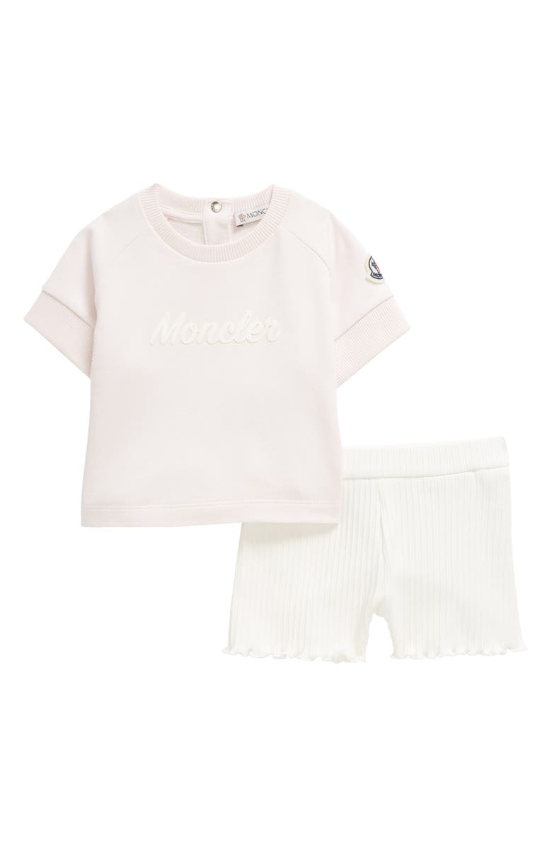 Moncler Kids' Logo Graphic Top & Rib Shorts Set, Main, color, 
