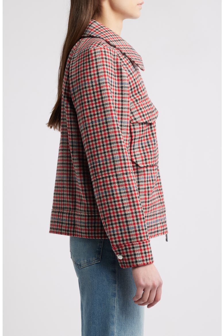 Cheyenne Zip Front Jacket, Alternate, color, CRIMSON MINI CHECK