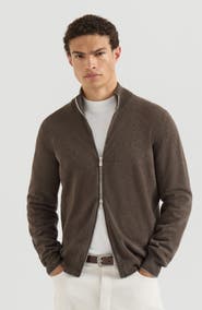 Brunello Cucinelli Cashmere high-neck cardigan with zipper