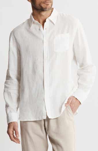 JACHS Solid Linen Long Sleeve Shirt