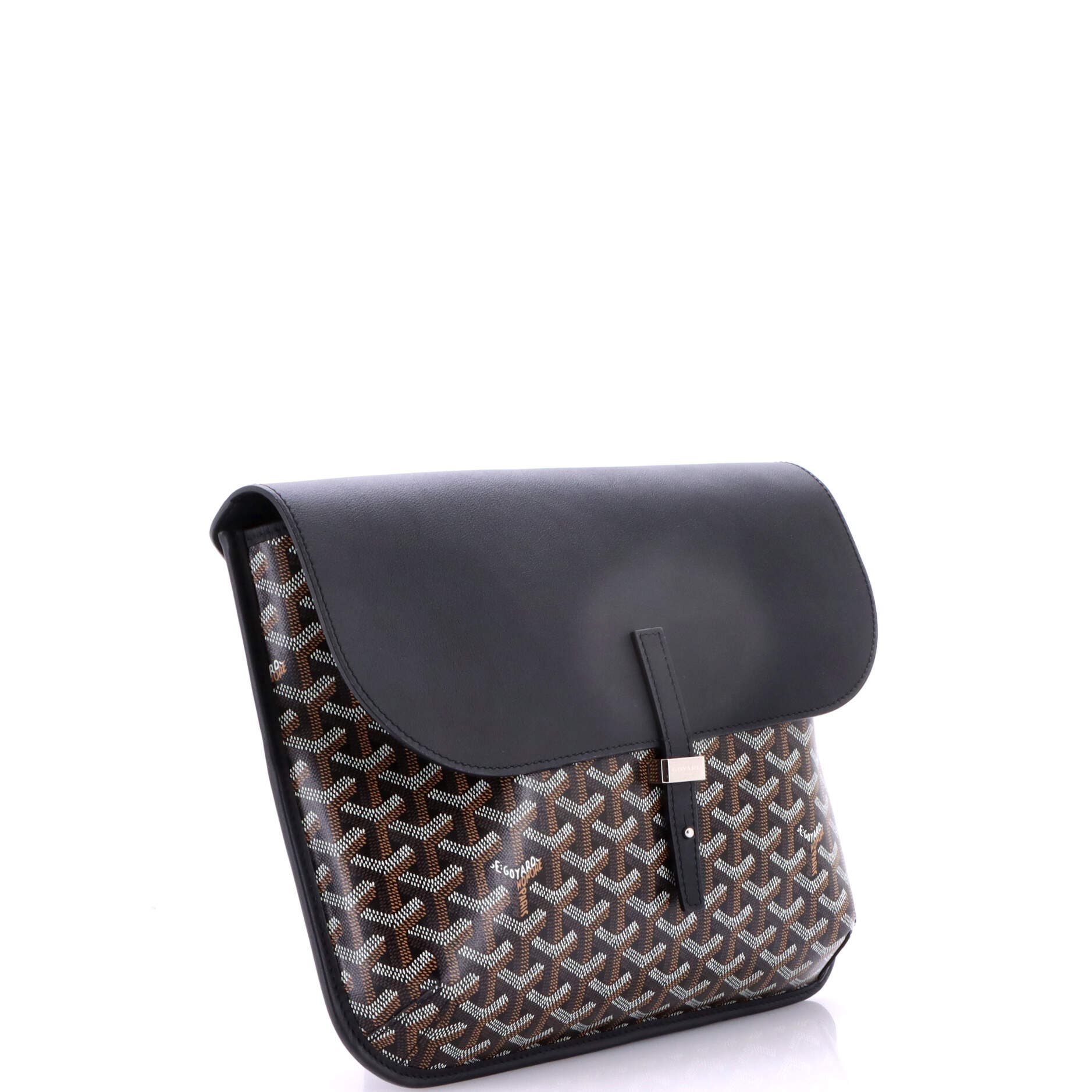 Pre-Owned Goyard Coursier Messenger Bag Coated Canvas and Leather, Alternate, color, Black