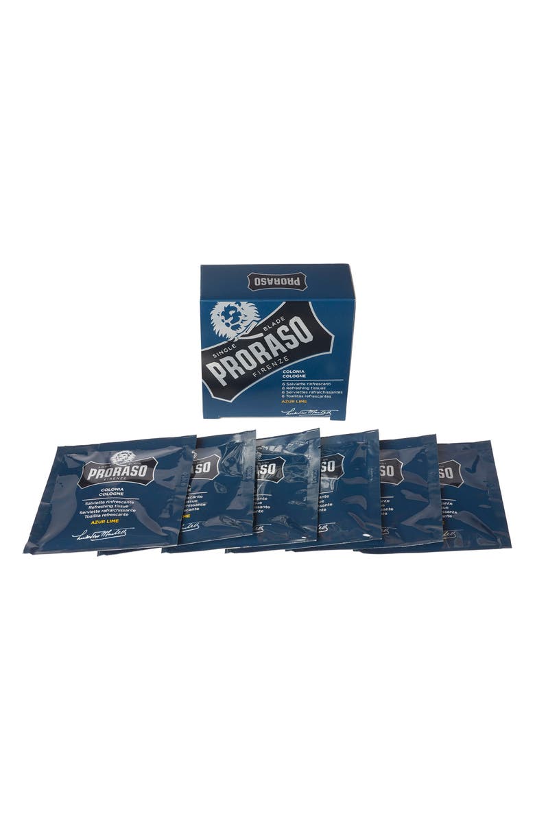 Proraso Men's Grooming Azur Lime Refreshing Tissues, Alternate, color, 