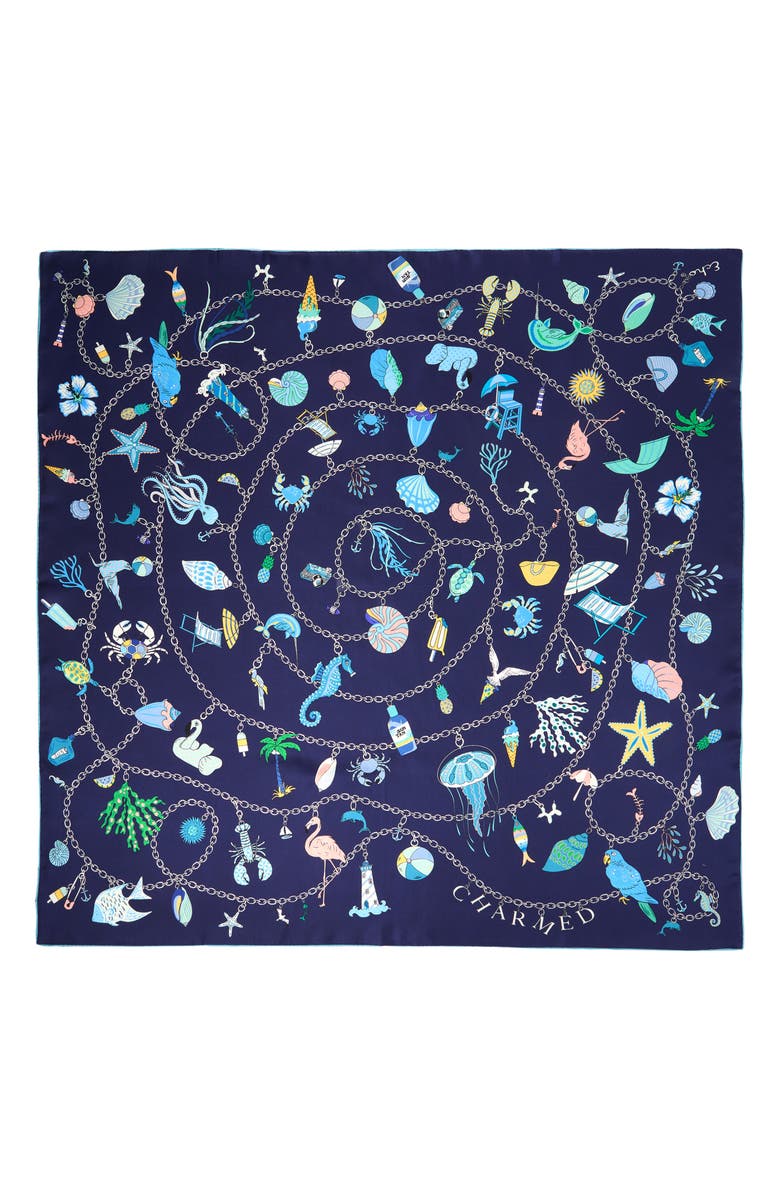 Echo Charmed Life Silk Scarf, Alternate, color, Navy